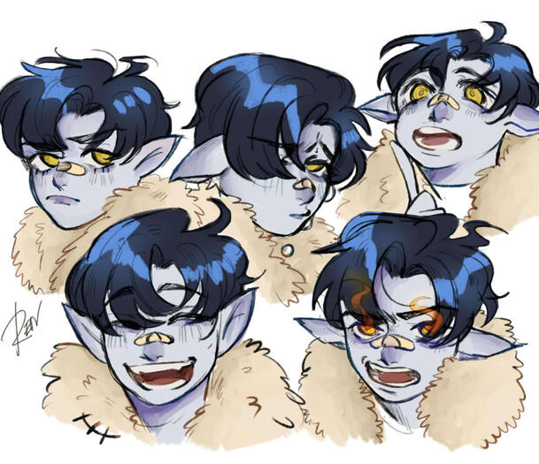 Expression Test (2020). Dedicated to a simpler animation project, this demonstrates that despite the tendency to evolve around more detailed, mature styles - cartoonish styles with bolder lines are also included within artistic range.